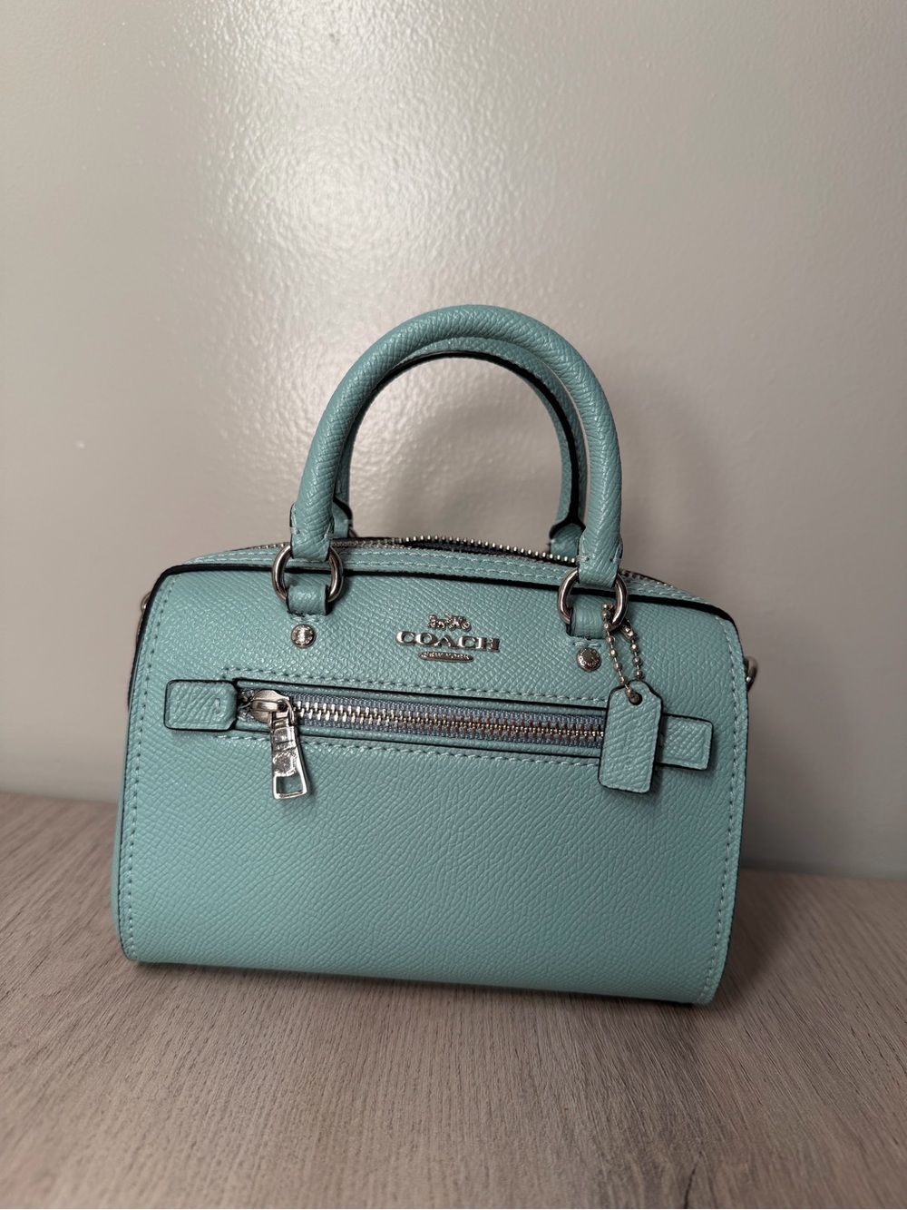 Coach Mini Satchel in Aqua Blue Leather